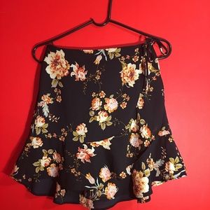 Floral wraparound skirt